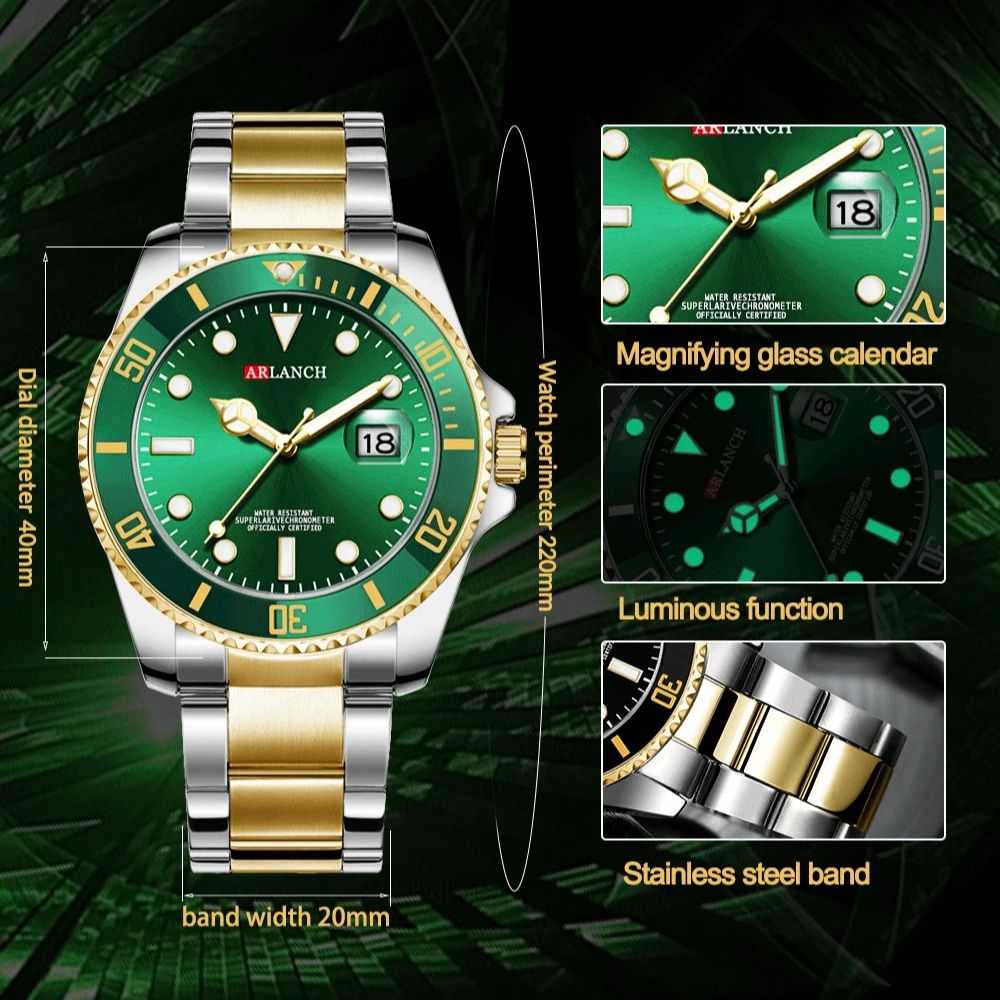 Relojes de Cuarzo de Lujo para - Luxury Watch Green Dial reseña y precio