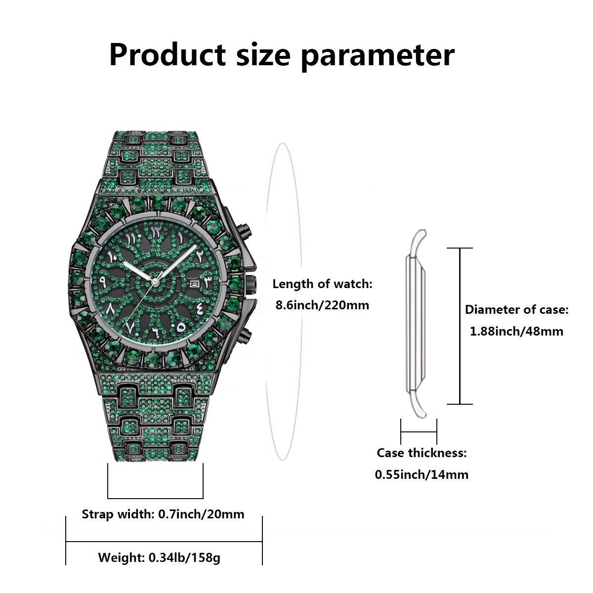 Reloj de Pulsera Hip Hop Verde - Luxury Watch And Jewelry Brand reseña y precio