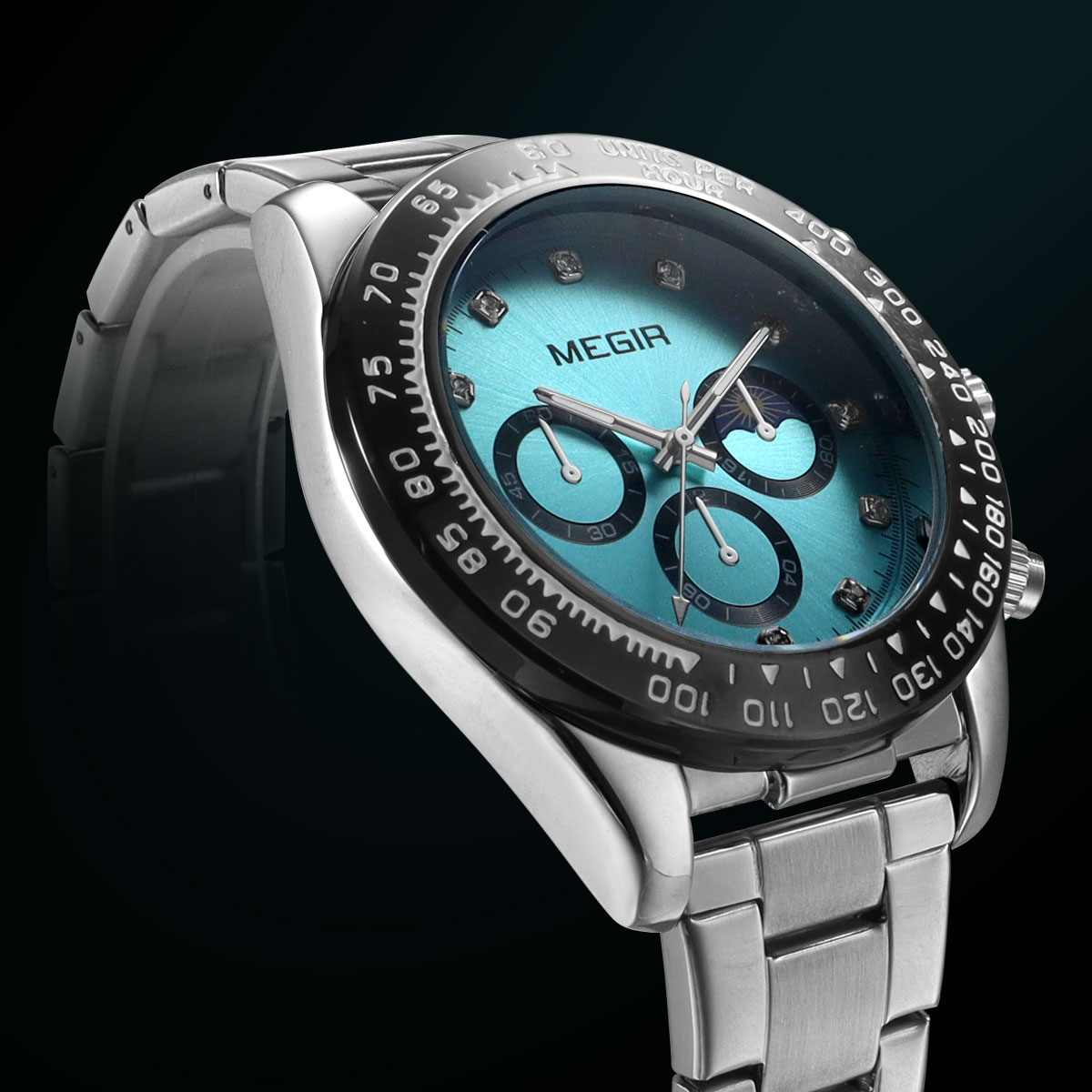 Reloj de cuarzo MEGIR para hom - Luxury Watch Green Dial reseña y precio