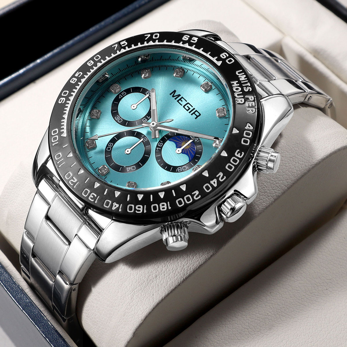 Reloj de cuarzo MEGIR para hom - Luxury Watch Green Dial reseña y precio